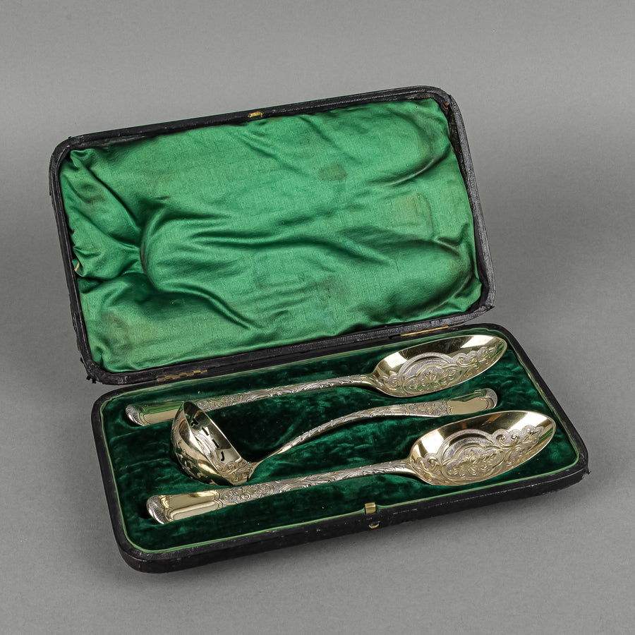 STEPHEN ADAMS II London Vermeil Sterling Serving Set 3 Pieces