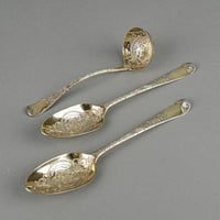 STEPHEN ADAMS II London Vermeil Sterling Serving Set 3 Pieces