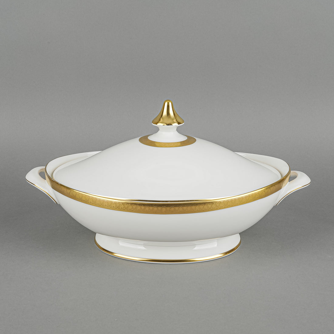ROYAL DOULTON Royal Gold H4980 Oval Covered Serving Bowl