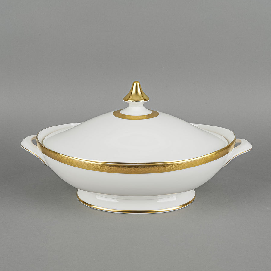 ROYAL DOULTON Royal Gold H4980 Oval Covered Serving Bowl