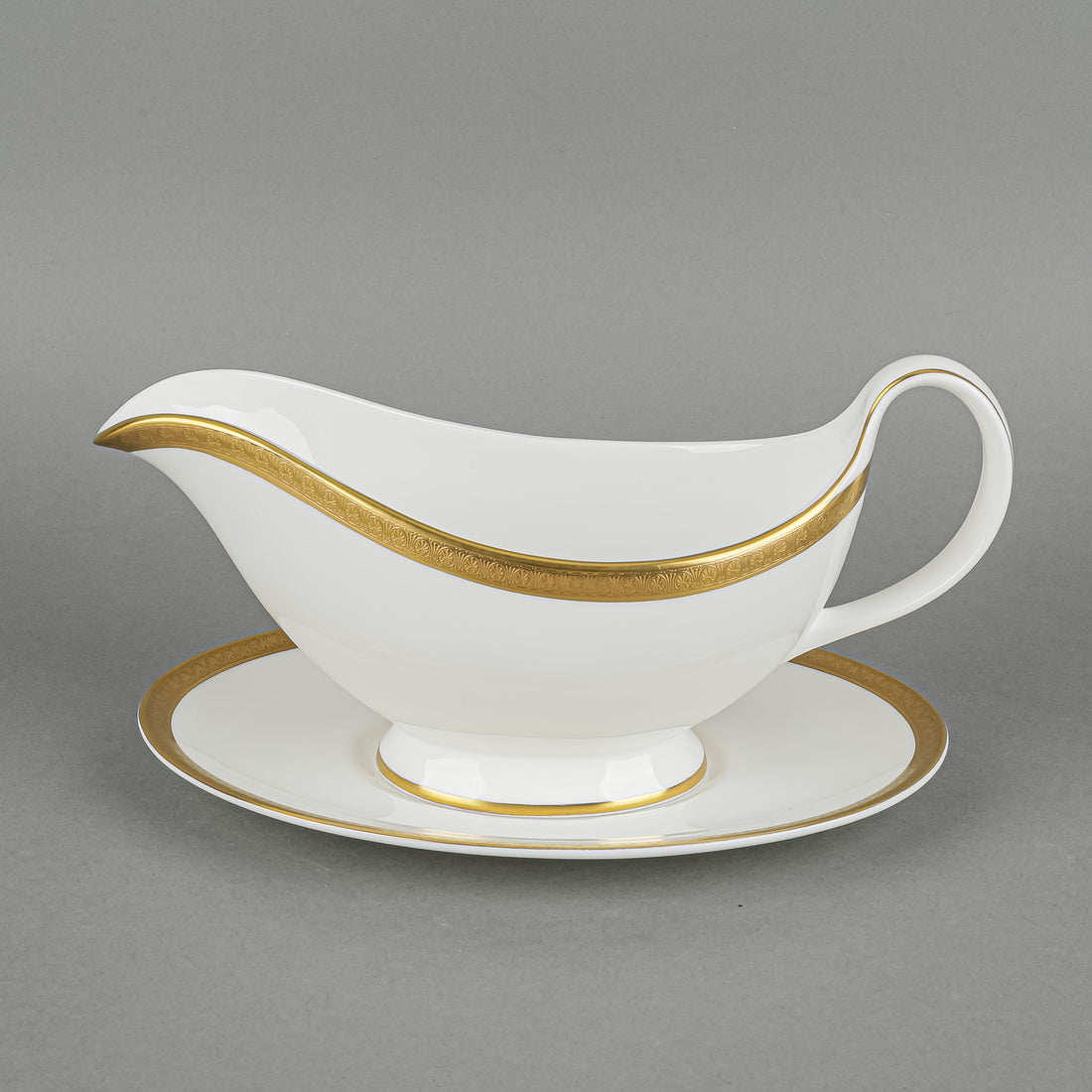 ROYAL DOULTON Royal Gold H4980 Gravy Boat And Saucer 2 Pieces