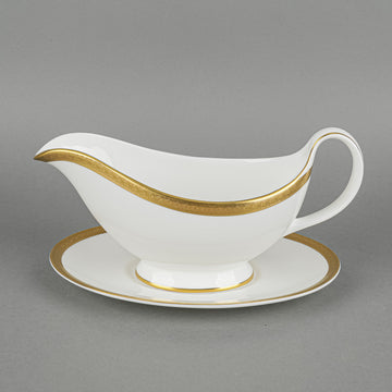 ROYAL DOULTON Royal Gold H4980 Gravy Boat And Saucer 2 Pieces