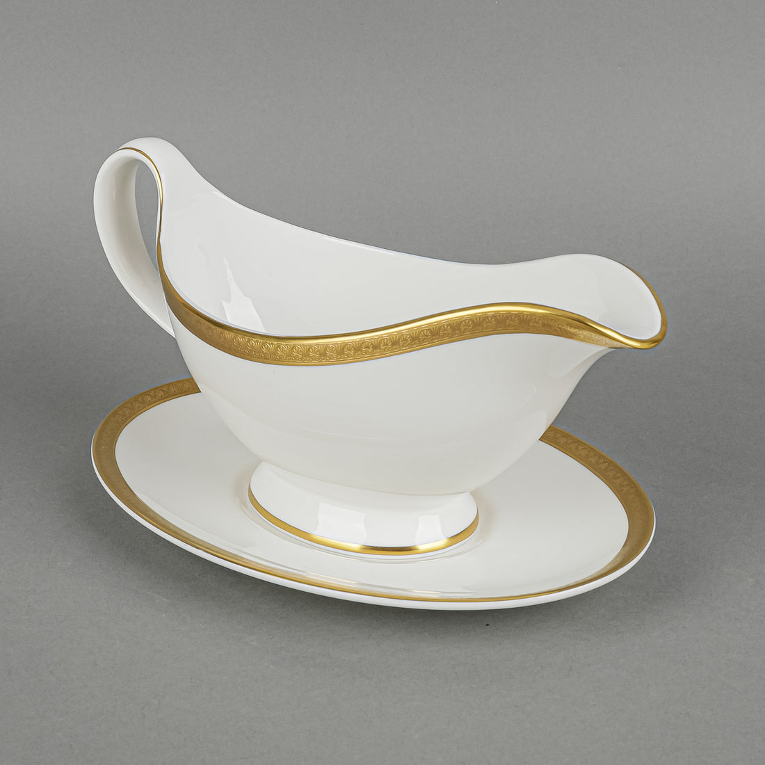ROYAL DOULTON Royal Gold H4980 Gravy Boat And Saucer 2 Pieces