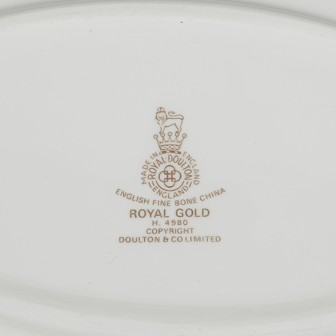 ROYAL DOULTON Royal Gold H4980 Gravy Boat And Saucer 2 Pieces