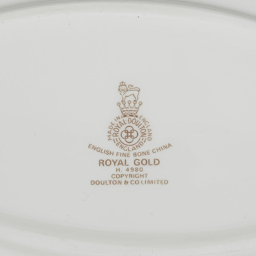 ROYAL DOULTON Royal Gold H4980 Gravy Boat And Saucer 2 Pieces
