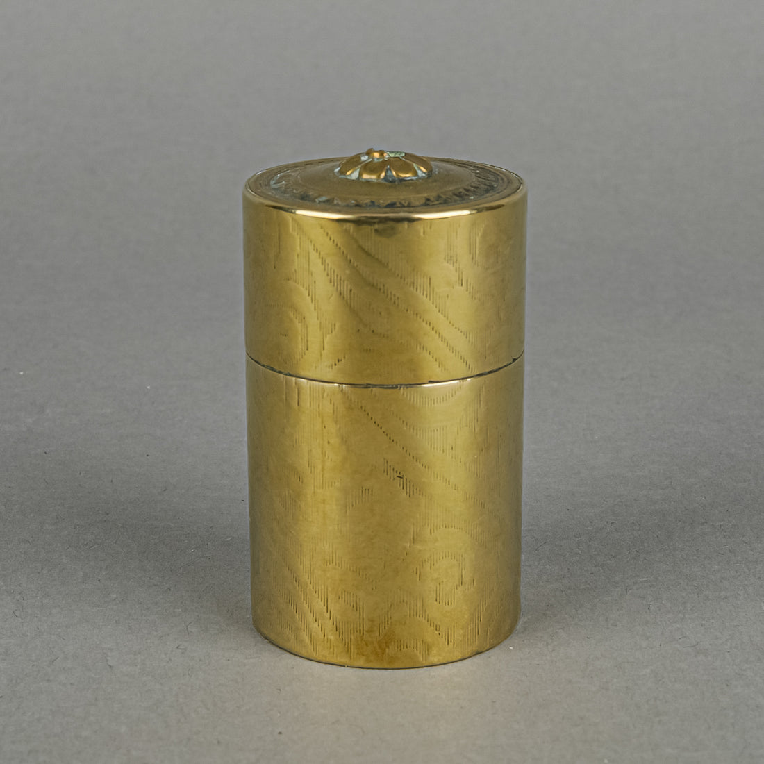 Vintage Brass Cylinder Vesta Case