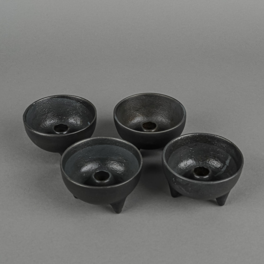 Antikjard Sweden Cast Metal Tiny Taper Candle Holders And Candles