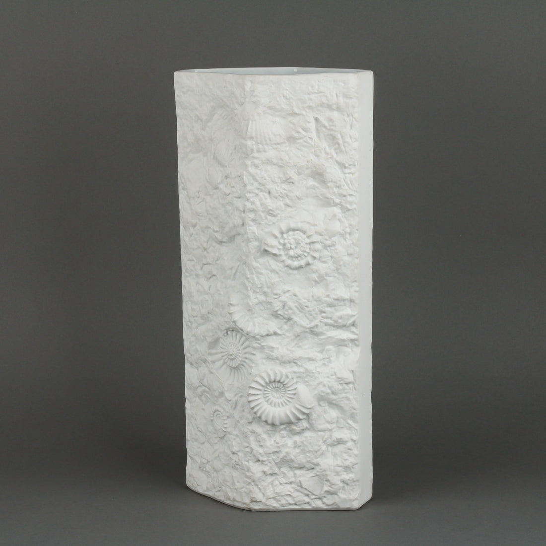 KAISER White Bisque Op Art Sea Fossil Vase