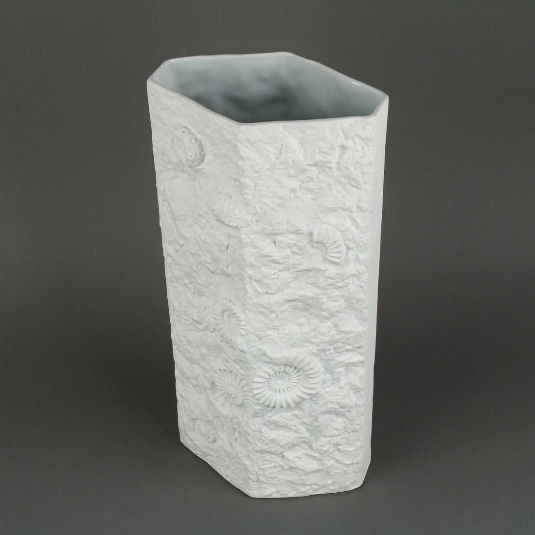 KAISER White Bisque Op Art Sea Fossil Vase