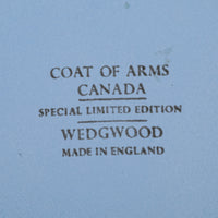 WEDGWOOD White On Blue Jasperware Covered Box  Canada Coat/Arms