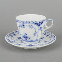 ROYAL COPENHAGEN Blue Fluted Half Lace Coffee Set 19pcs