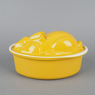 CHASSEUR Rabbit Enamel Cast Iron Covered Casserole - Yellow