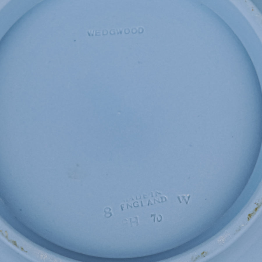 WEDGWOOD White On Blue Jasperware Footed Bowl