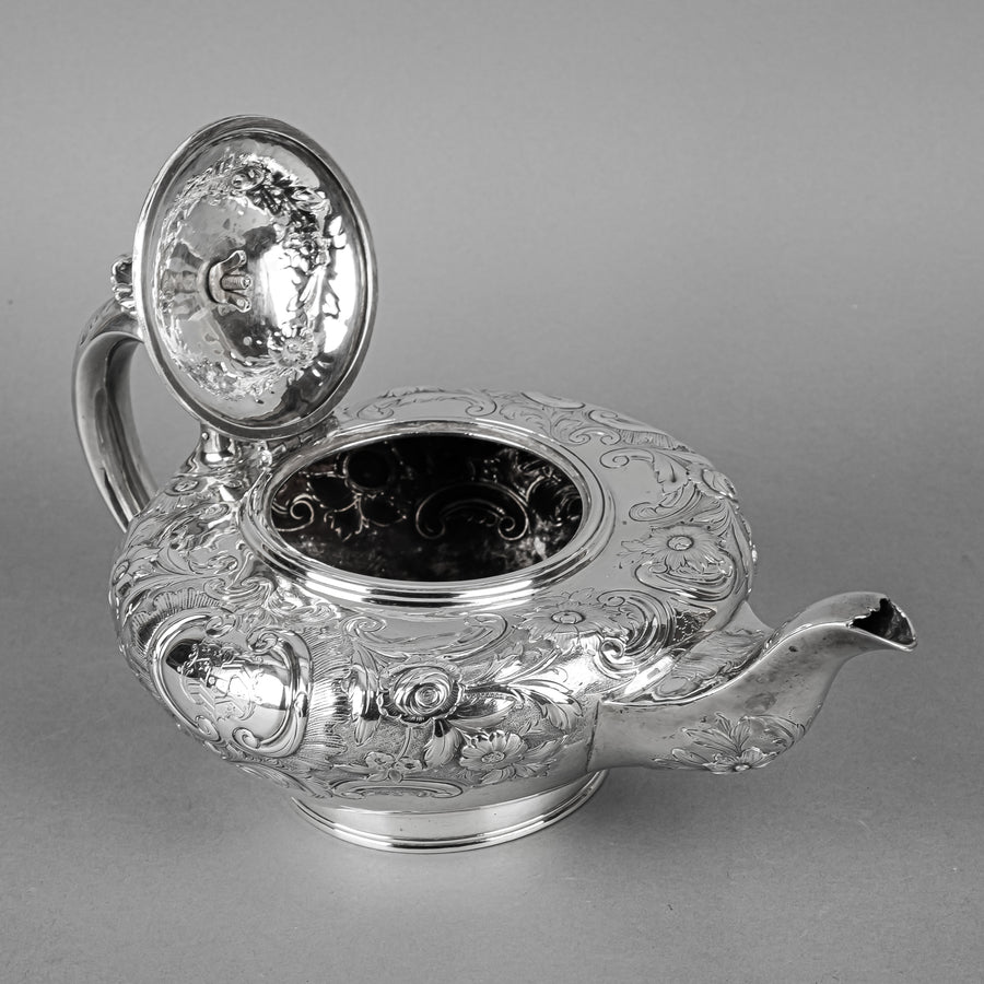 J WRANGHAM & Wm MOULSON London c.1836 Sterling Teapot