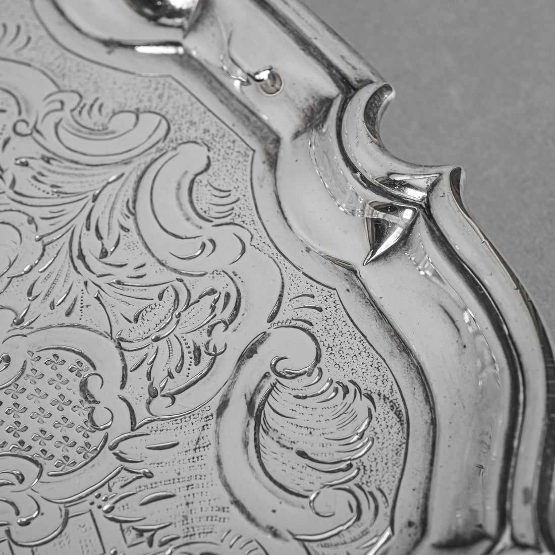 EDWARD POCOCK c.1733 Georgian Sterling Tray w/3 Legs