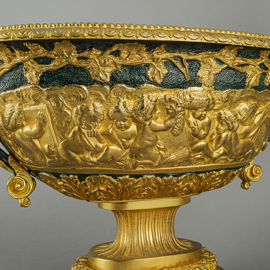 Renaissance Revival Painted & Gilt Bronze Jardiniere