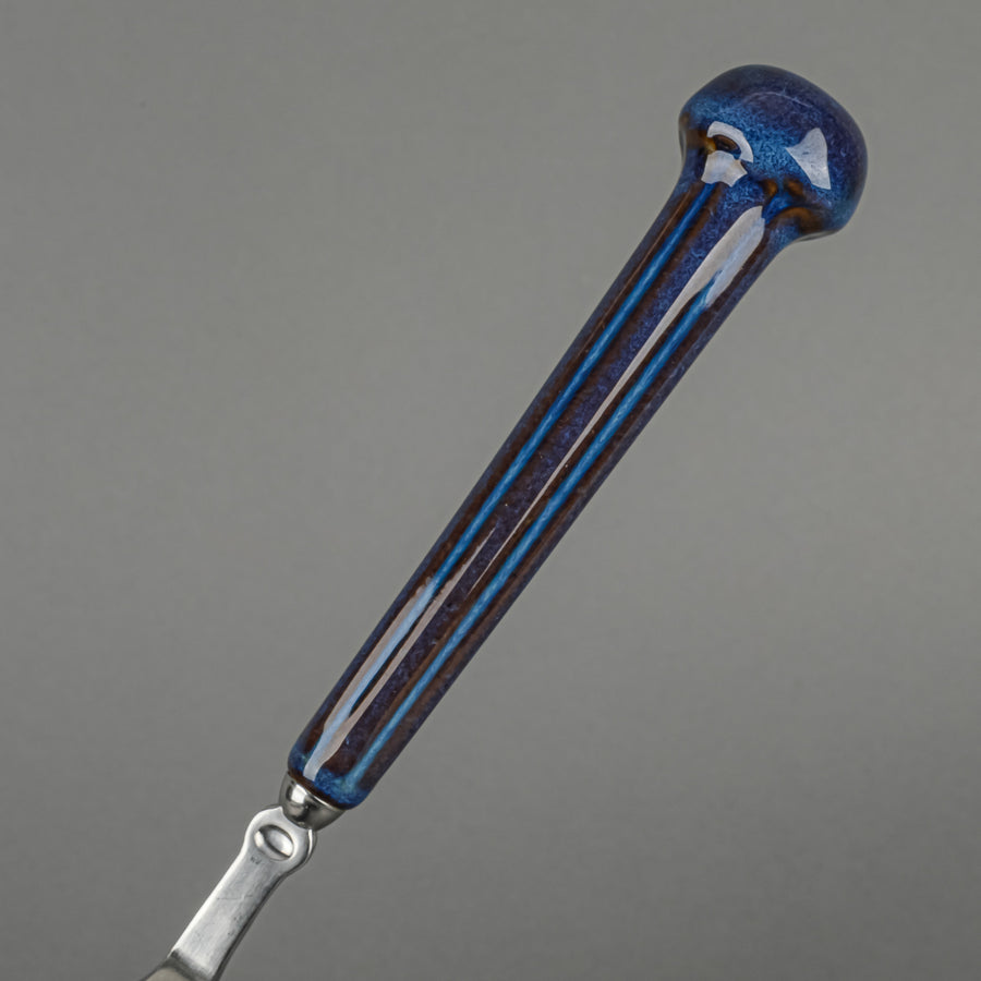 DENBY Regency Blue Ceramic Handle Stainless Steel Flatware 36 Pieces