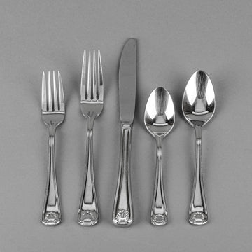 RETRONEU Hampton Shell Stainless Steel Flatware 9 Place Settings Plus Extras