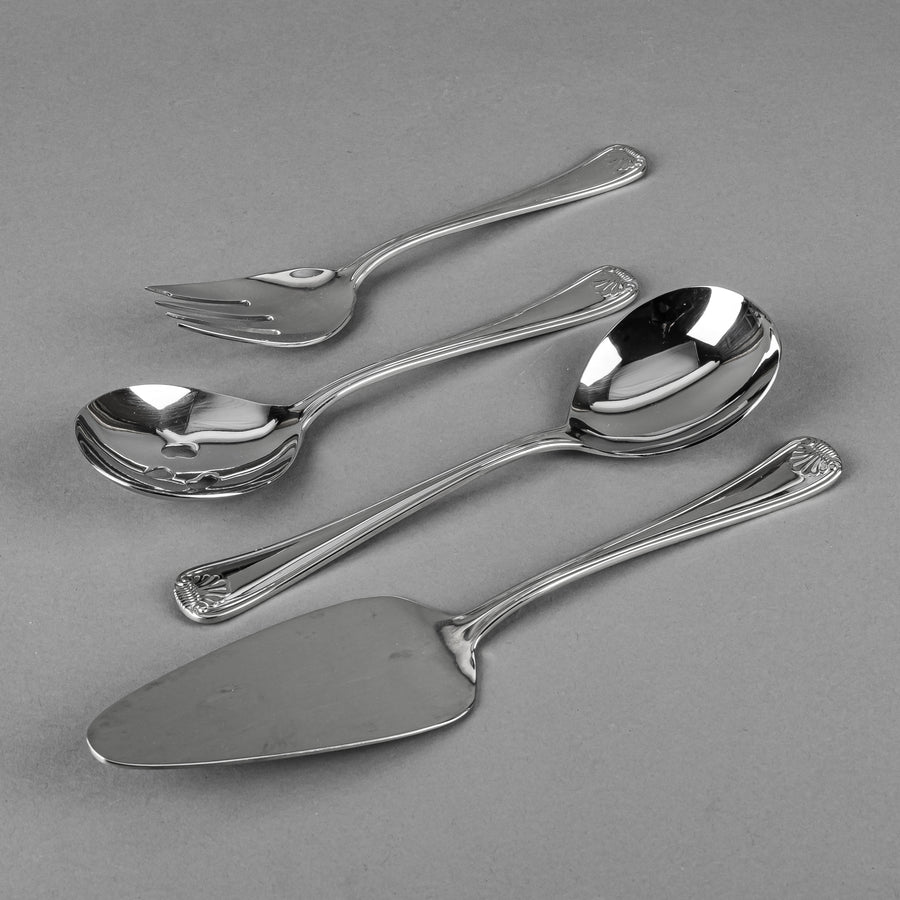 RETRONEU Hampton Shell Stainless Steel Flatware 9 Place Settings Plus Extras