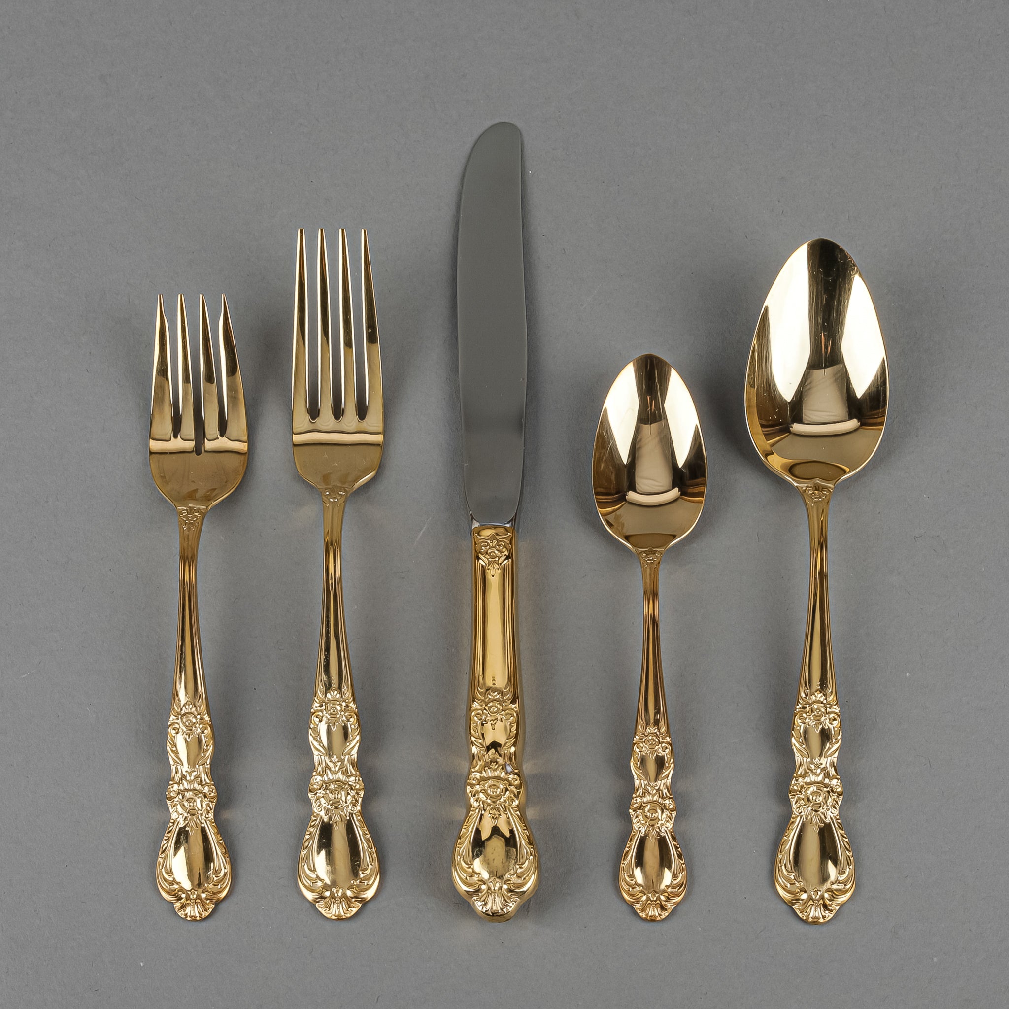 1847 ROGERS Golden Heritage Gold Plated Flatware 10 Place Settings ...
