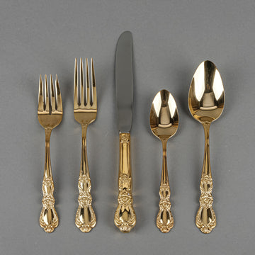 1847 ROGERS Golden Heritage Gold Plated Flatware 10 Place Settings