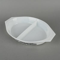 PYREX Barbed Wire Cinderella Oval Divided Serving Dish With Lid 1.5 QT