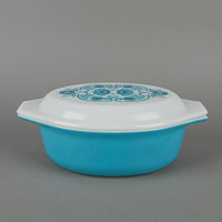 PYREX Horizon Blue Cinderella Oval Covered Casserole 043 1.5 QT