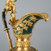 Renaissance Revival Painted & Gilt Bronze Ewers Set Of 2
