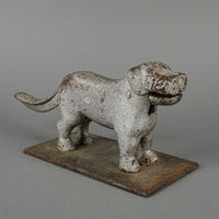 Vintage Cast Iron St. Bernard Dog Nutcracker On Plate Stand
