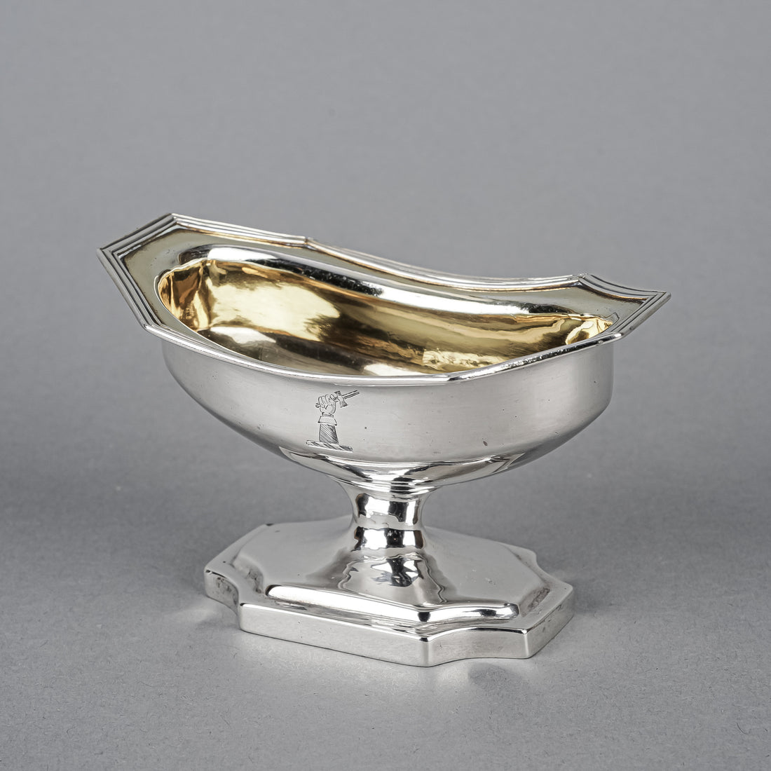 Wm ADBY II Sterling Footed Salt Cellars w/Gold Wash Set of 4