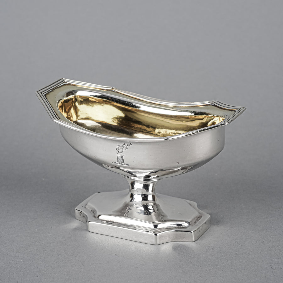 Wm ADBY II Sterling Footed Salt Cellars w/Gold Wash Set of 4