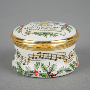 HALCYON DAYS We Wish You A Merry Christmas Enamel Music Box