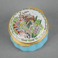HALCYON DAYS Country Gardens Enamel Music Box