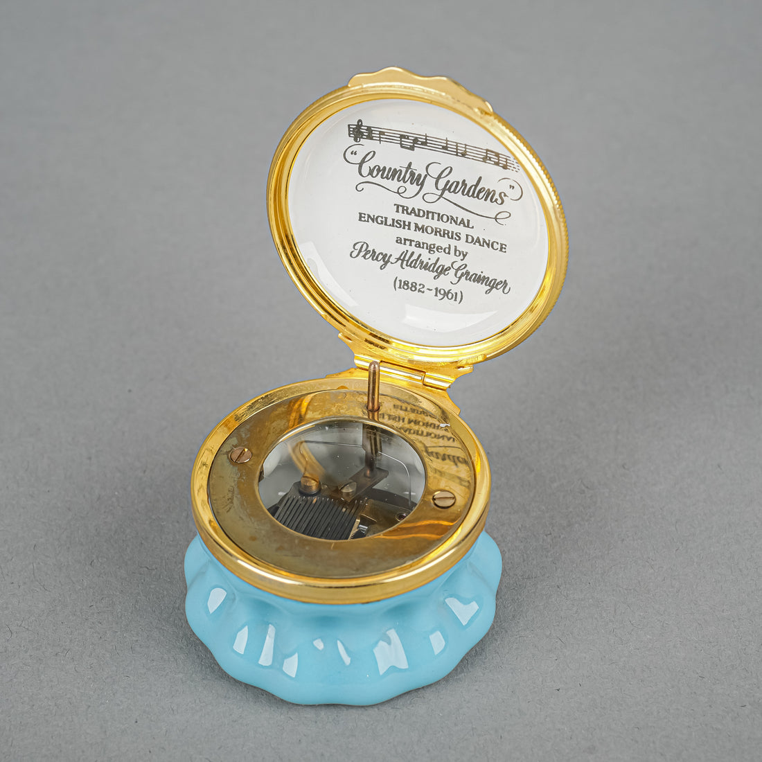 HALCYON DAYS Country Gardens Enamel Music Box