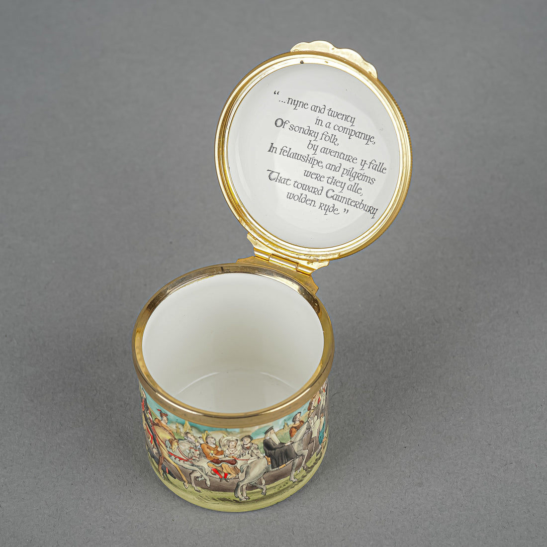 HALCYON DAYS Enamel Box - Canterbury Tales