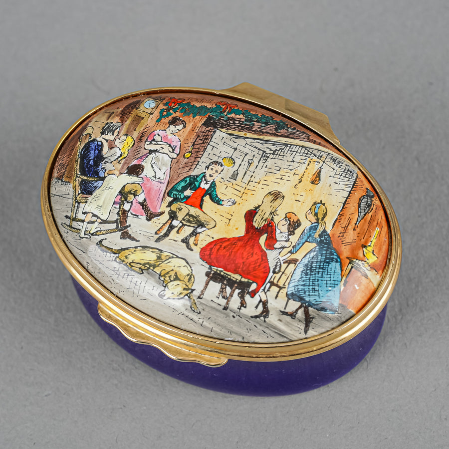 HALCYON DAYS Enamel Box - Christmas 1978 Fireside Story