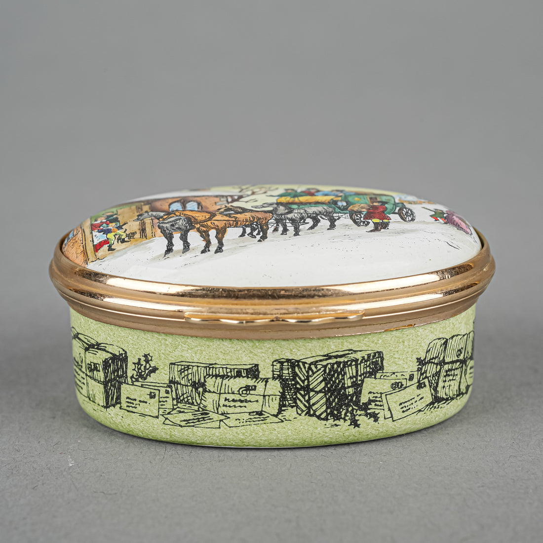 HALCYON DAYS Enamel Box - Christmas 1977 Christmas Mail
