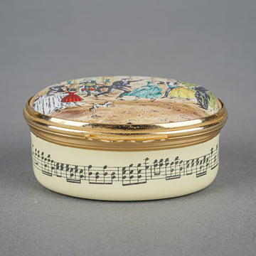 HALCYON DAYS Enamel Box - Christmas 1976 Polka Party