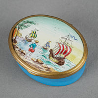 HALCYON DAYS Enamel Box - Christmas 1972 I Saw Three Ships