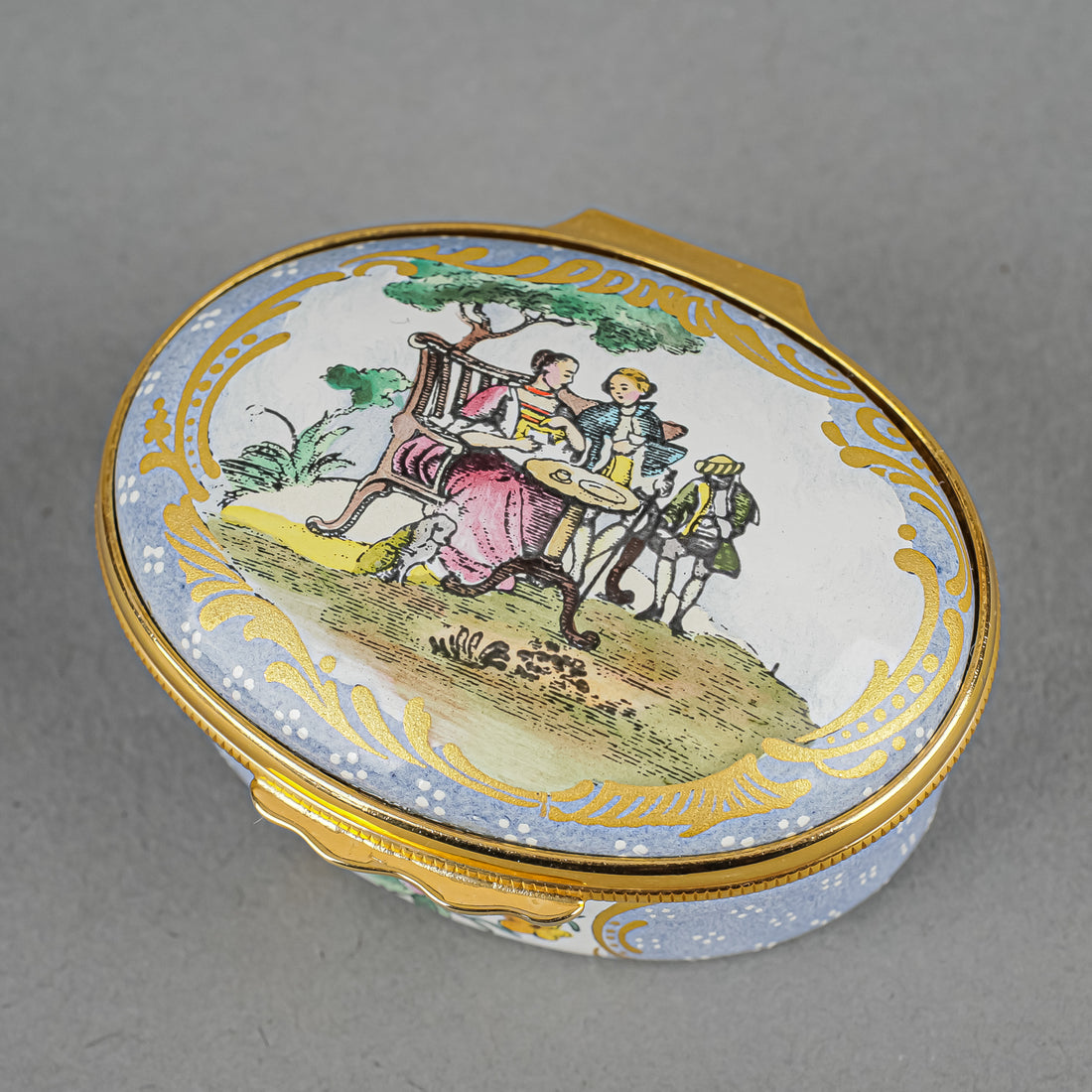 HALCYON DAYS Enamel Box - The Tea Party
