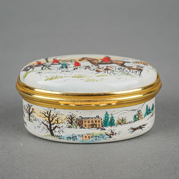 HALCYON DAYS Enamel Box - Christmas 1979 Boxing Day Meet