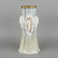 ALFORTVILLE Porcelain Vase             W/Gilt Metal Rim
