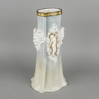 ALFORTVILLE Porcelain Vase             W/Gilt Metal Rim