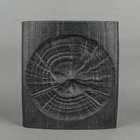 ROSENTHAL Martin Feyer Black Op Art Vase Fossil Motif