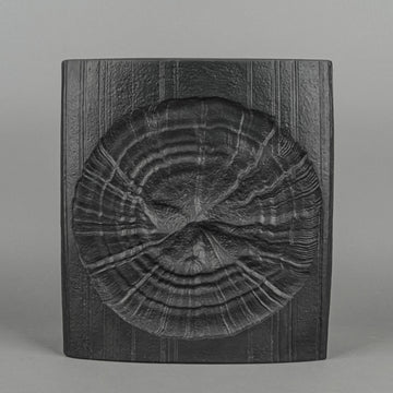 ROSENTHAL Martin Feyer Black Op Art Vase Fossil Motif