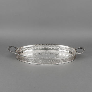 VINERS Old Sheffield Plate Reproduction Silverplate Oval Gallery Tray