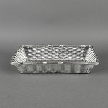 CHRISTOFLE Vannerie Silverplate Woven Basket