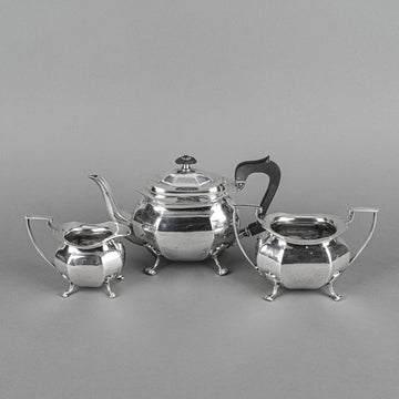 JOHN ROUND & SON Sterling Tea Service  - Three Pieces