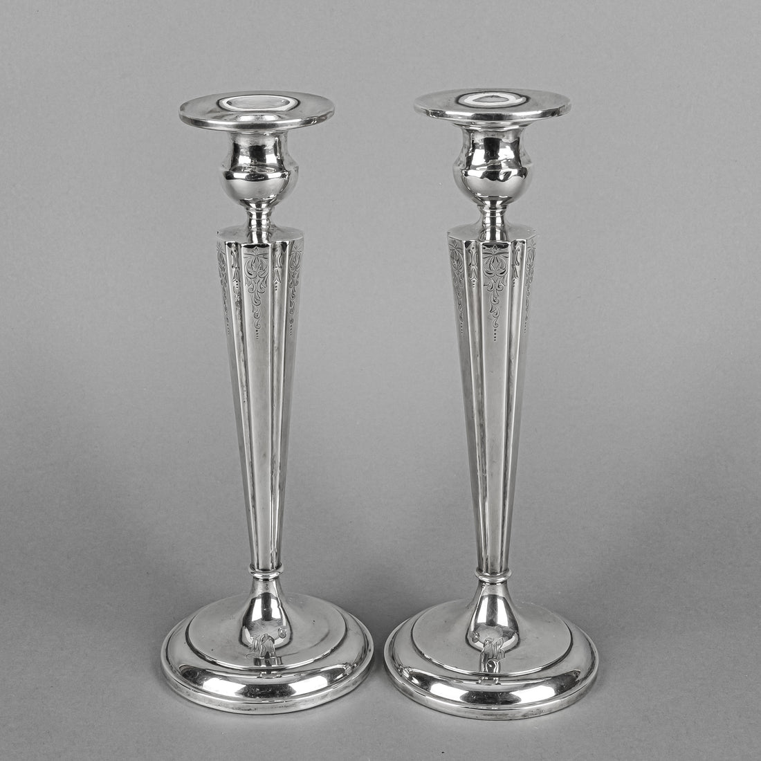 BIRKS Sterling Candlesticks with Drip-pans Set of 2