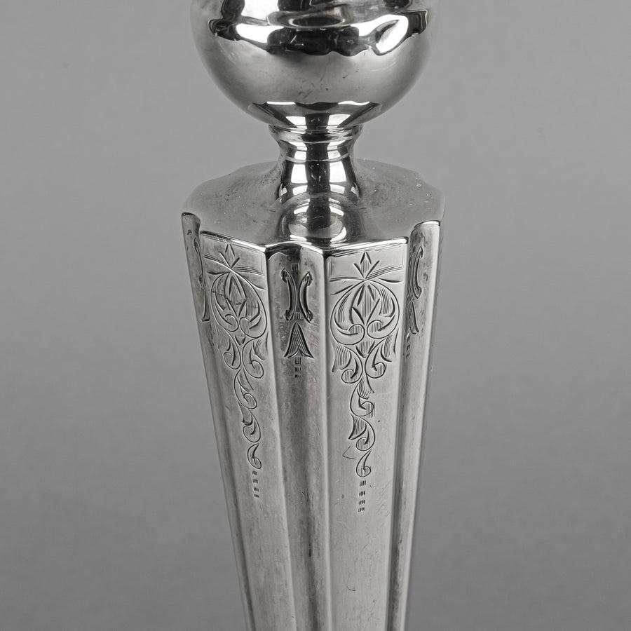 BIRKS Sterling Candlesticks with Drip-pans Set of 2